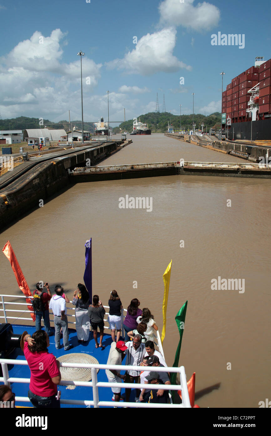 Canale di Panama vista operazioni. Foto Stock