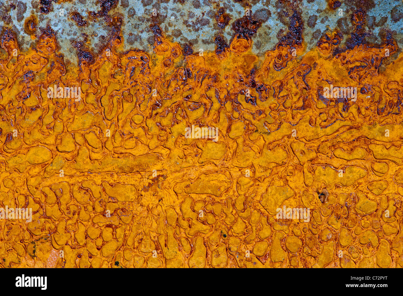 Modello di ruggine sulla lamiera di acciaio Foto Stock