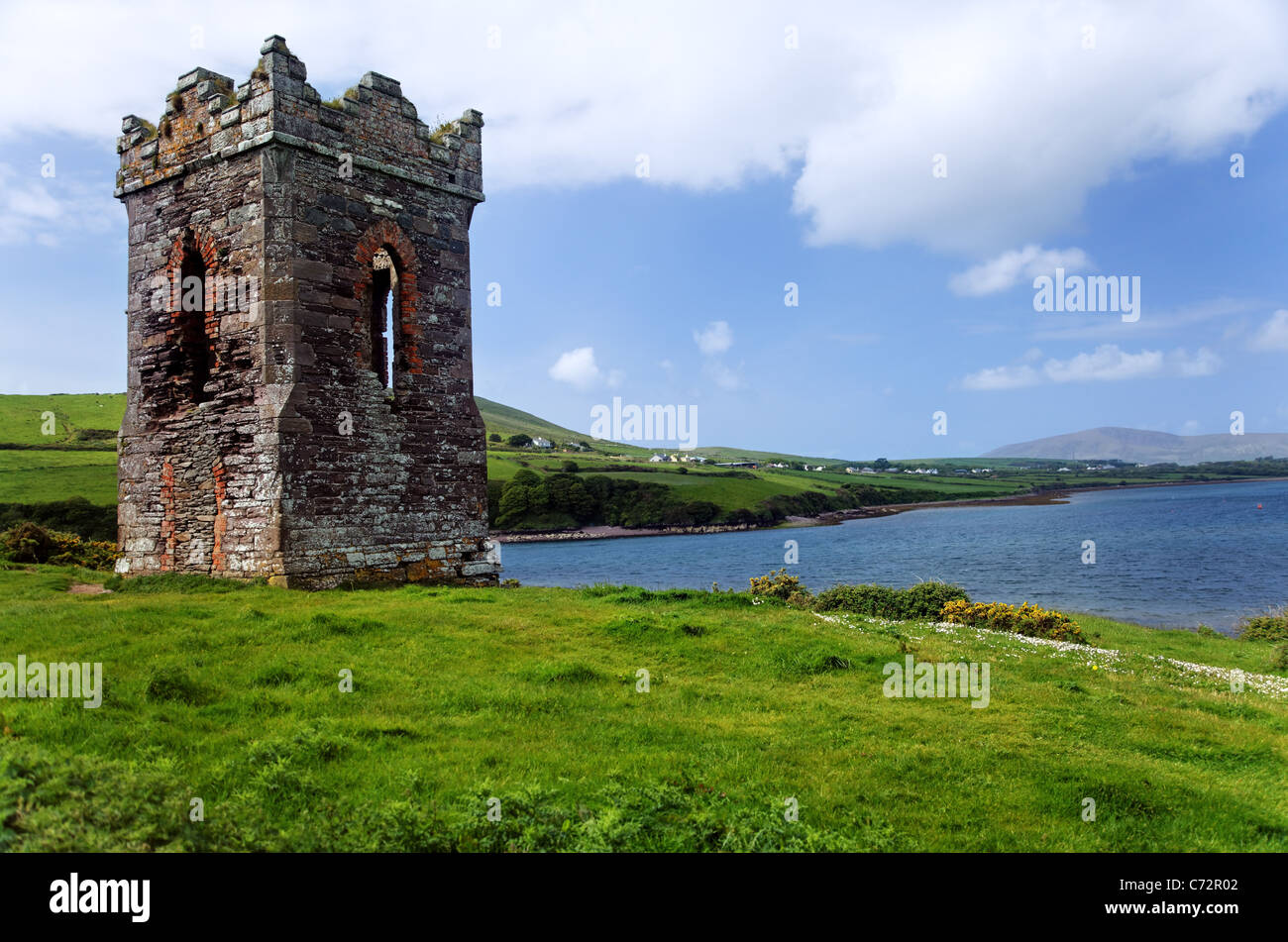 Hussey's Folly e Dingle Harbour, Dingle (An Daingean), la penisola di Dingle, nella contea di Kerry, Repubblica di Irlanda Foto Stock