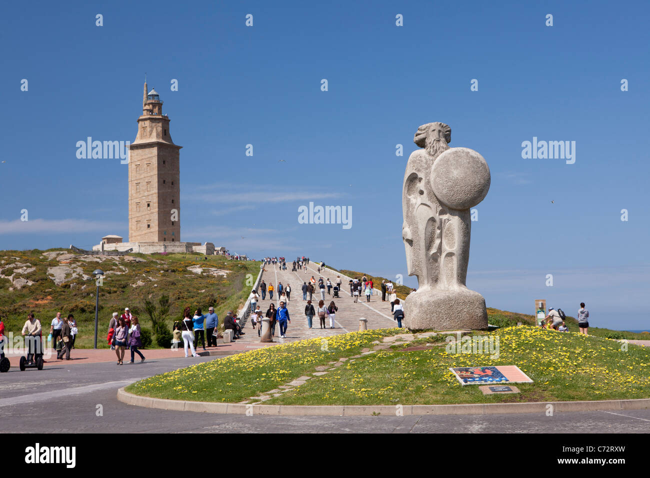 Torre di avvistamento di Ercole - Torre de Hercules -, Parco della Torre, A Coruña, Galizia, Spagna Foto Stock