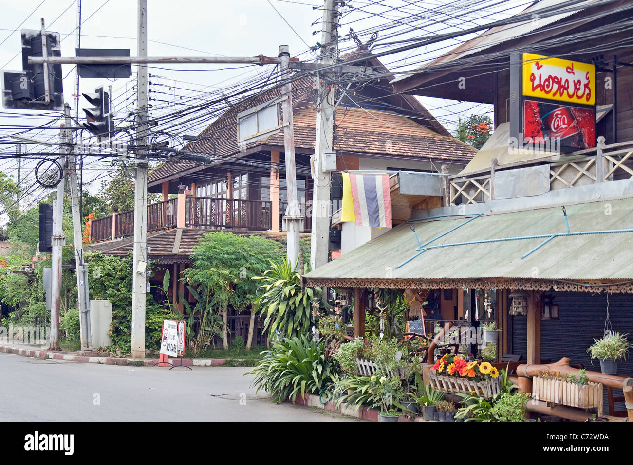 Centro di Pai nel nord-ovest della Thailandia Foto Stock