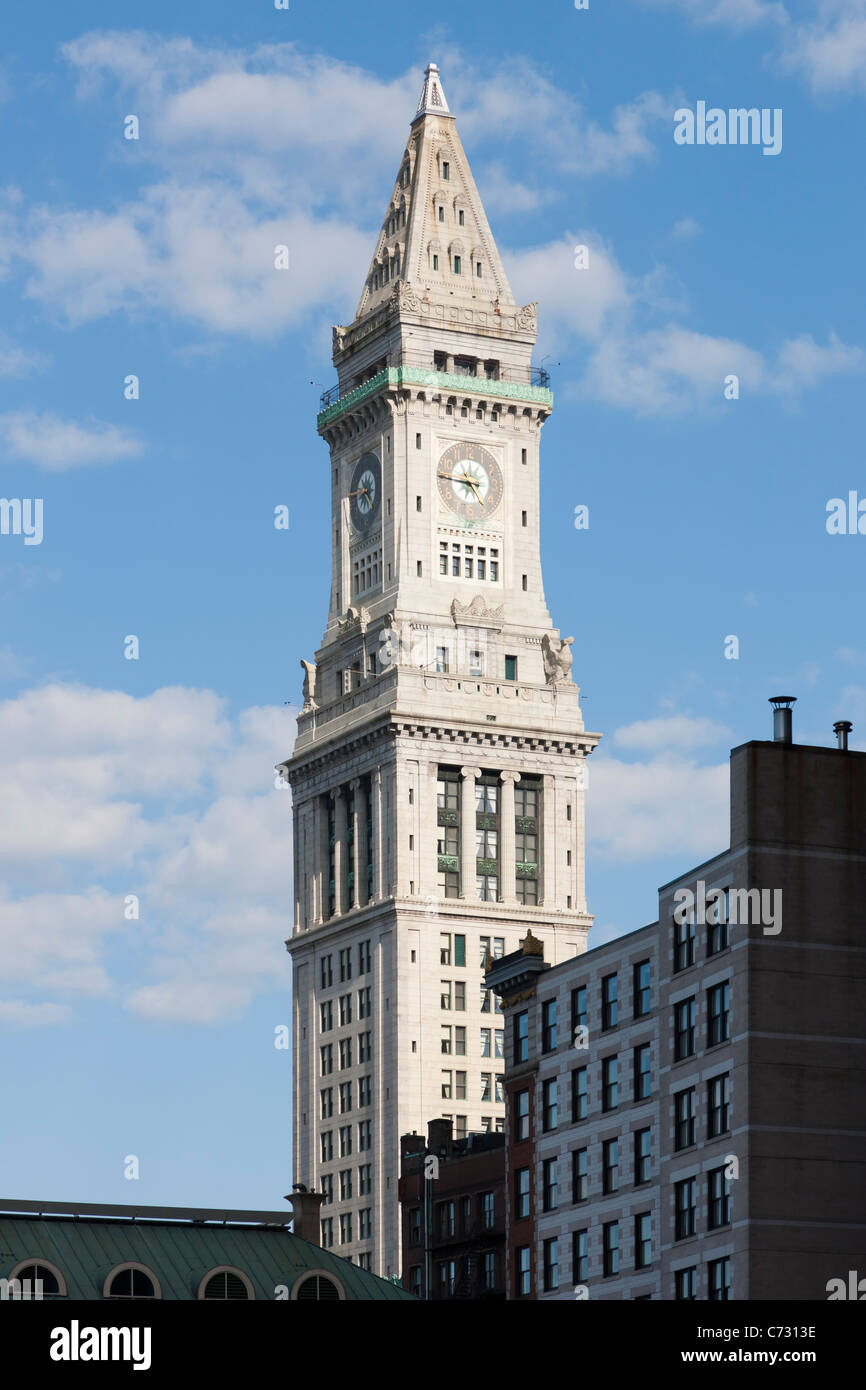 Il Boston Custom House Torre di Boston, Massachusetts. La torre, completato nel 1915, è stato trasformato per uso come Marriott Vacation Club suites. Foto Stock