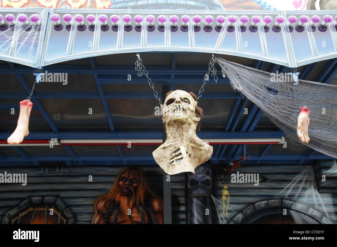 Un carnevale Haunted House. Foto Stock