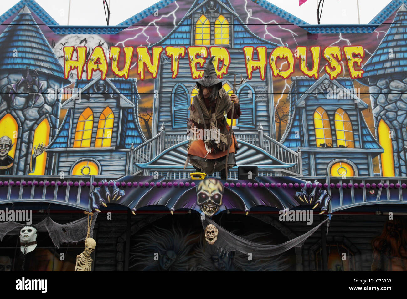 Un carnevale Haunted House. Foto Stock