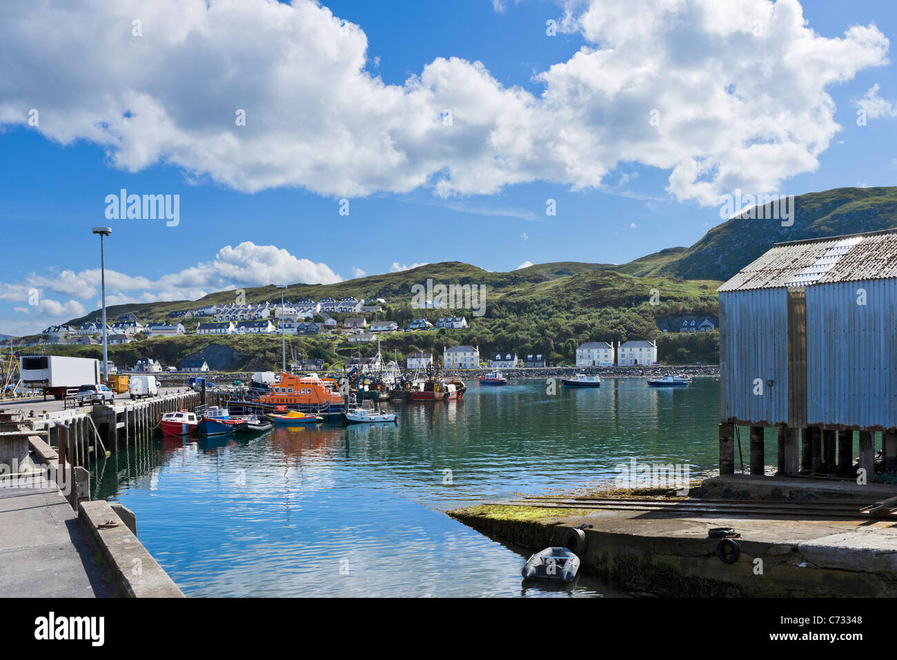 Il porto di Mallaig, Lochabar, Highland, Scotland, Regno Unito Foto Stock