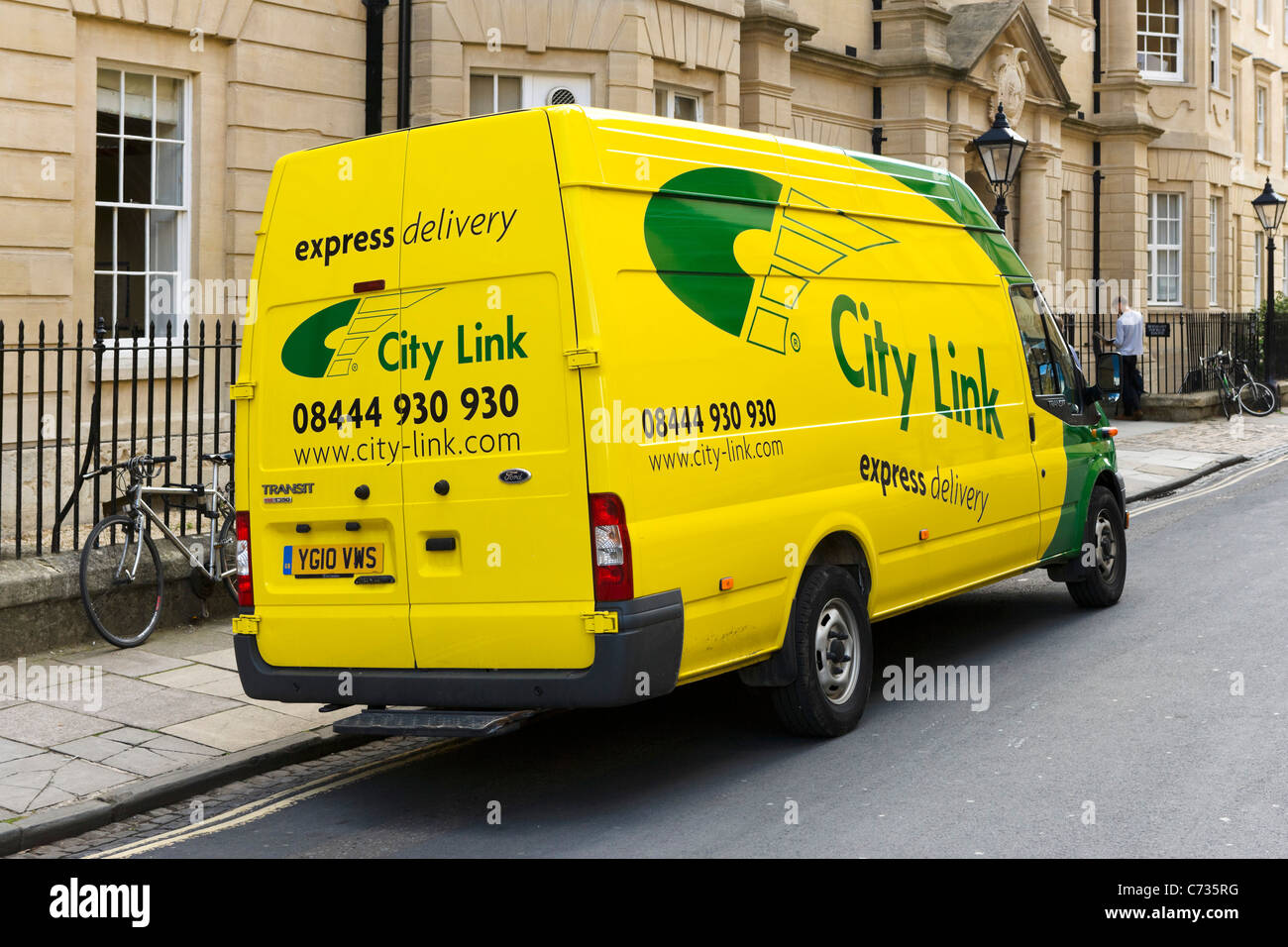 City Link van consegna nel centro di Oxford, Oxfordshire, England, Regno Unito Foto Stock