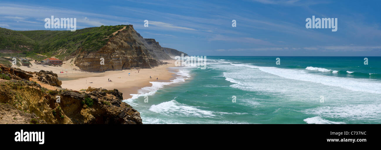 Il Portogallo, la costa da prata, Sao Juliao spiaggia vicino Ericeira Foto Stock