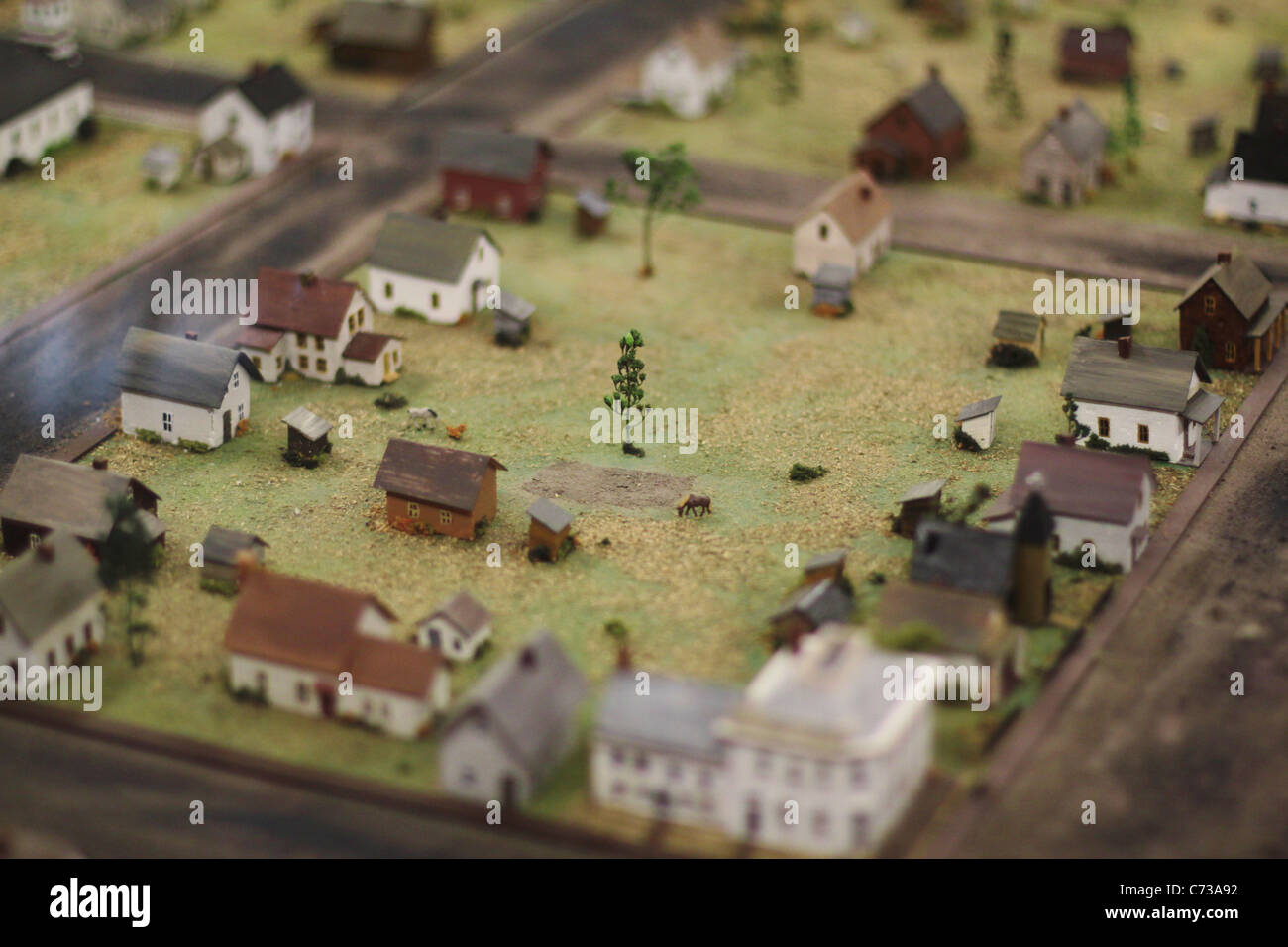 Un modello in miniatura della città vecchia di Hinckley, Minnesota. Foto Stock