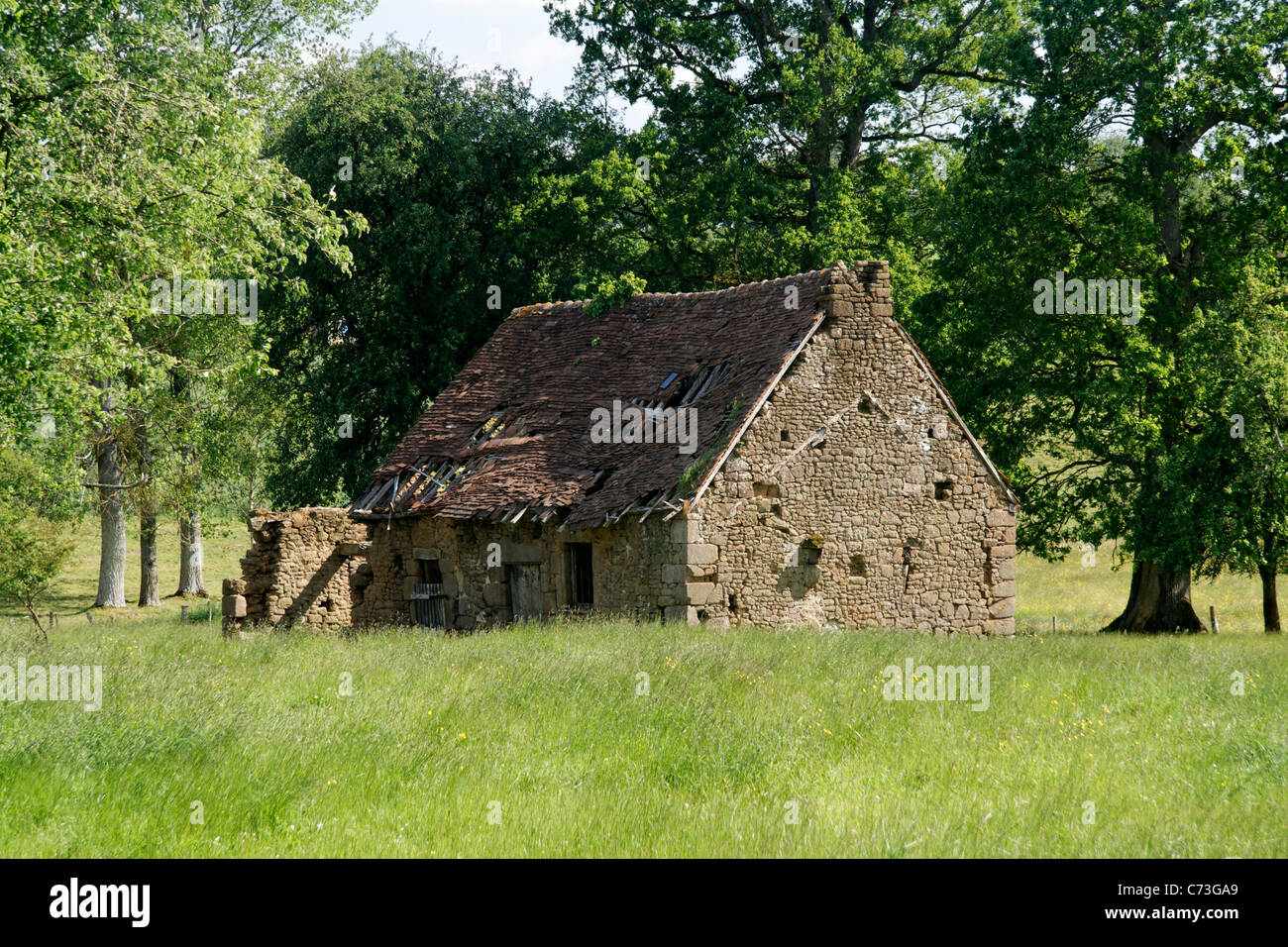 Vecchia fattoria palazzo nel Grove (Domfrontais, Orne, in Normandia, Francia). Foto Stock