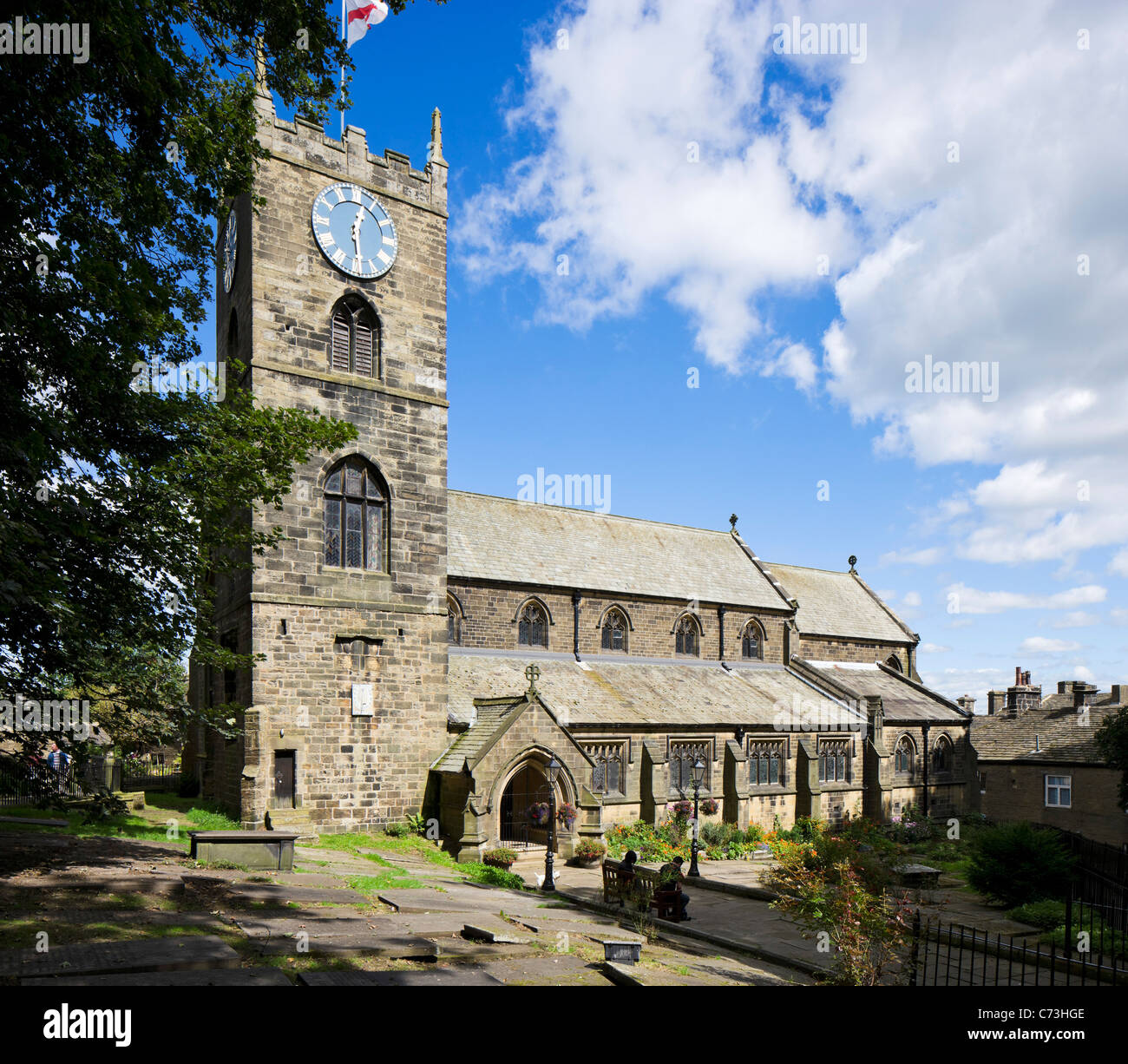 Haworth chiesa parrocchiale, Haworth, West Yorkshire, Inghilterra, Regno Unito Foto Stock