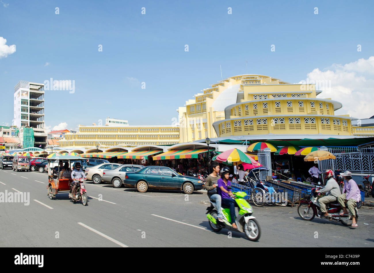 Psar Thmei mercato centrale di phnom penh Cambogia Foto Stock
