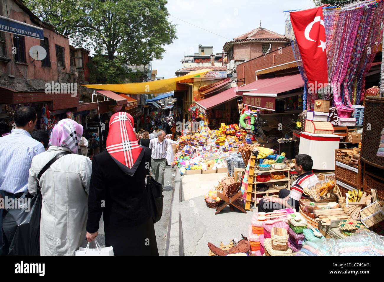 Strada del mercato di Istanbul Foto Stock