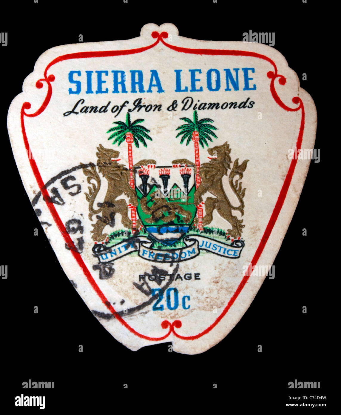 Sierra Leone francobolli design sagomato e rare Foto Stock