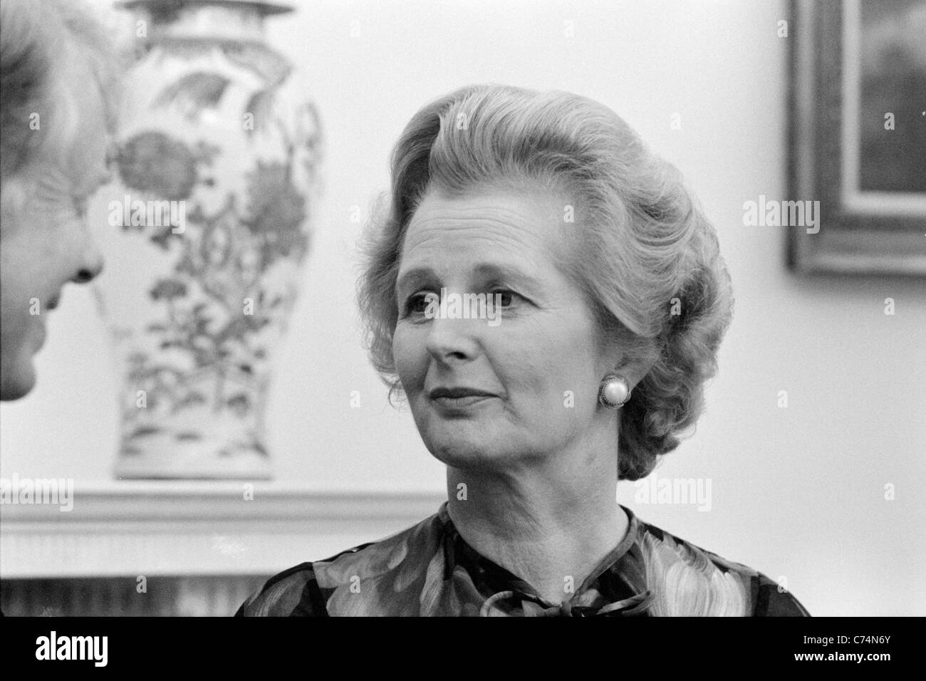 Il Primo Ministro inglese Margaret Thatcher con il presidente Jimmy Carter Foto Stock