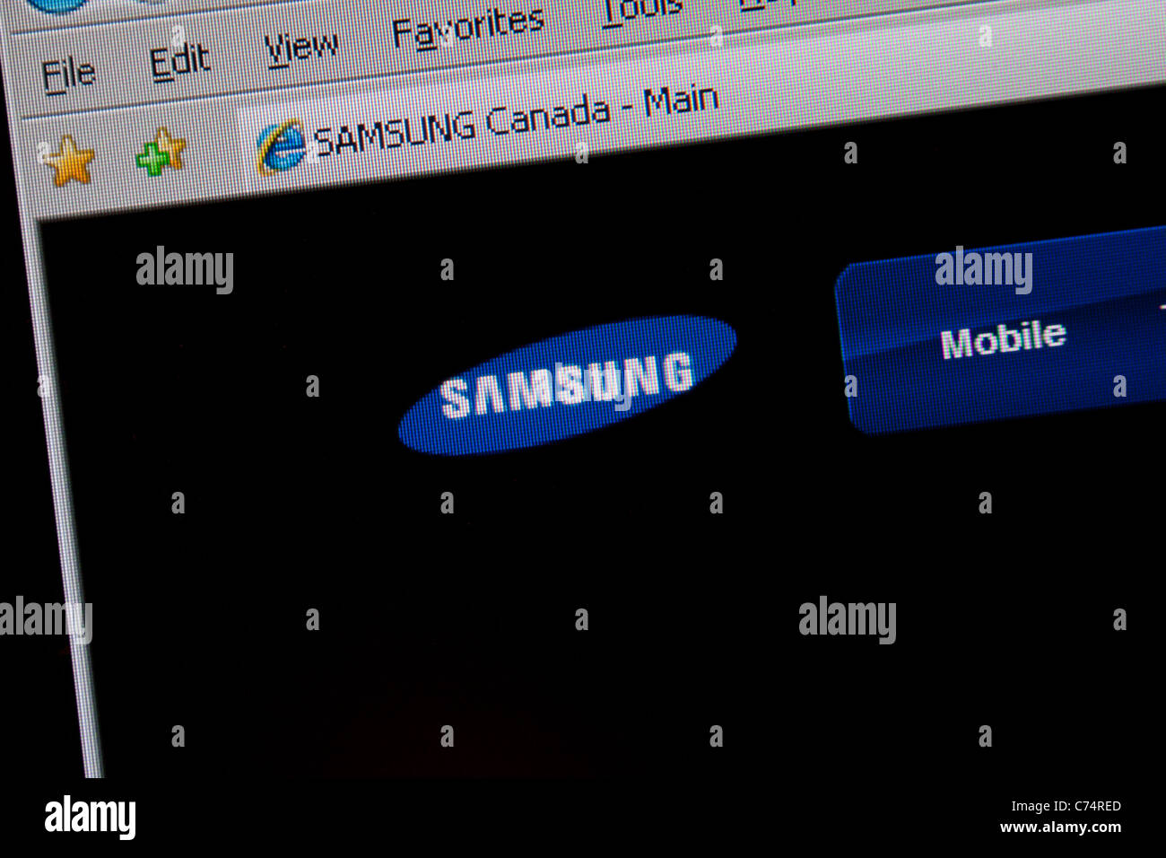 Logo samsung sito web Foto Stock