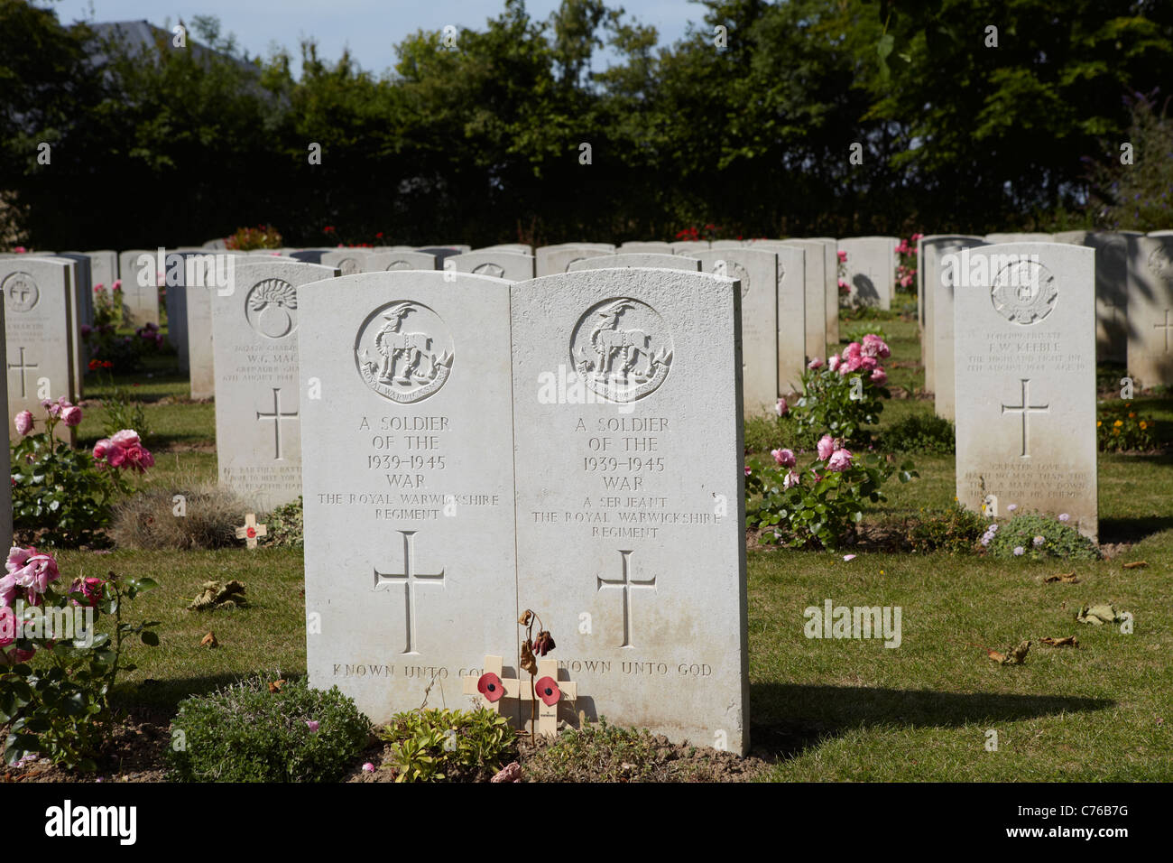 Bayeux Cimitero di Guerra, Normandia, Francia Foto Stock