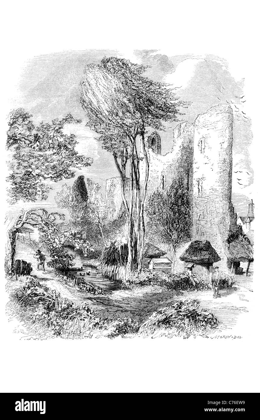 Il Castello di Allington pietra costruito moated Maidstone Kent grado che ho elencato la costruzione intricato motivo a spina di pesce casa natale inglese Foto Stock