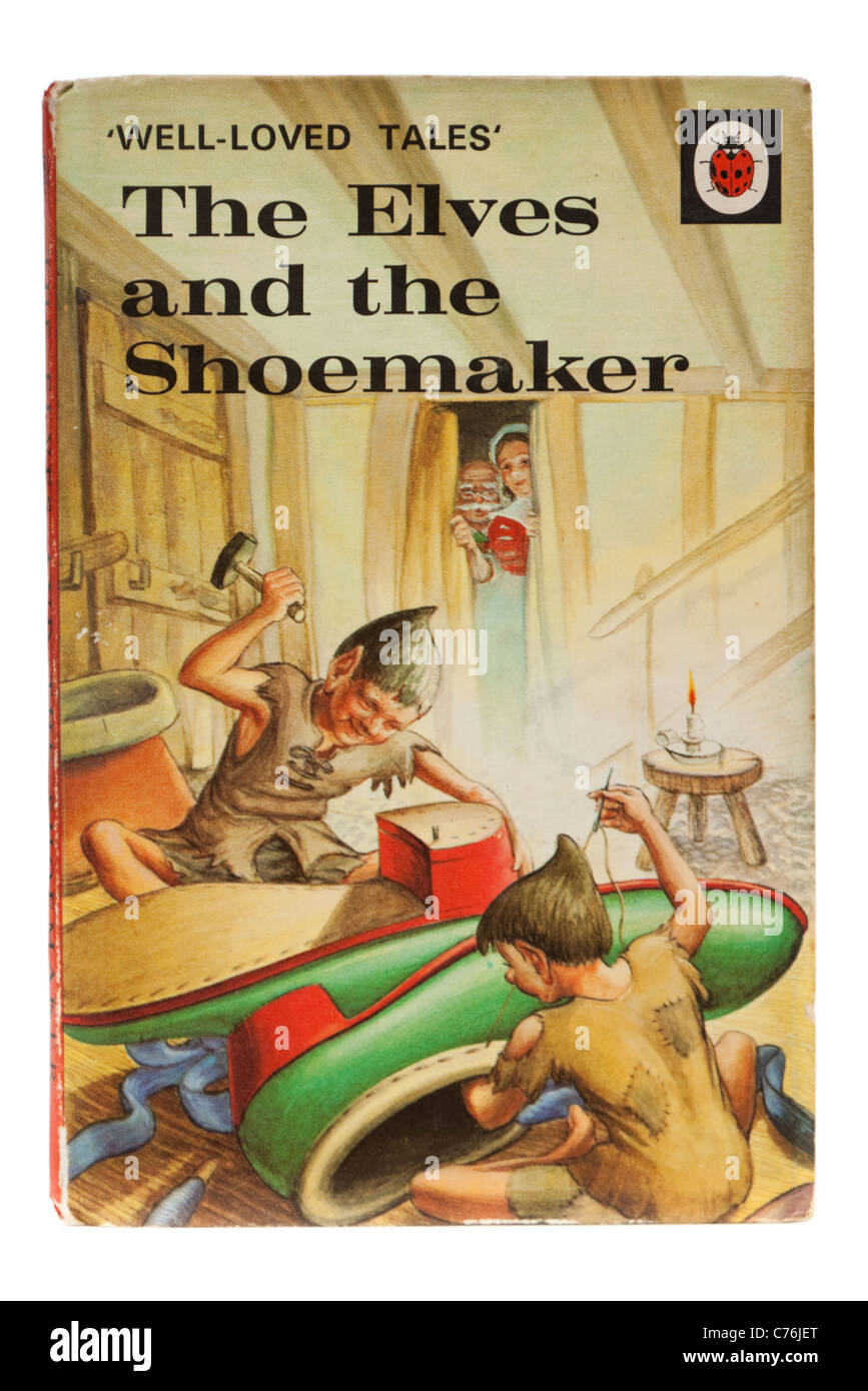 Vintage anni sessanta coccinella libro 'Gli Elfi e la bottega del calzolaio', da 'Well-Loved Tales" serie Foto Stock
