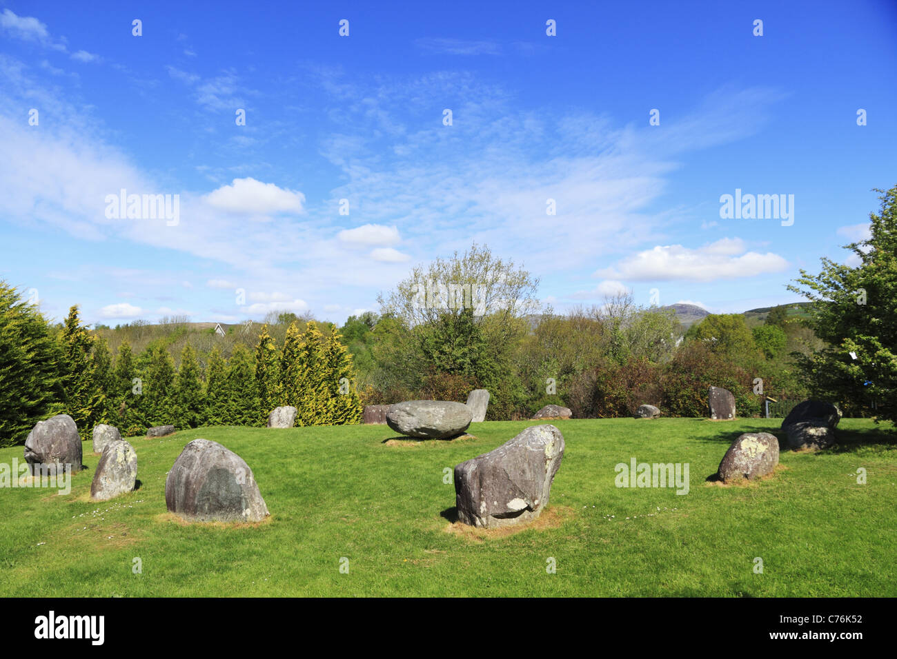 Kenmare stone circle, Co Kerry, Rep di Irlanda Foto Stock