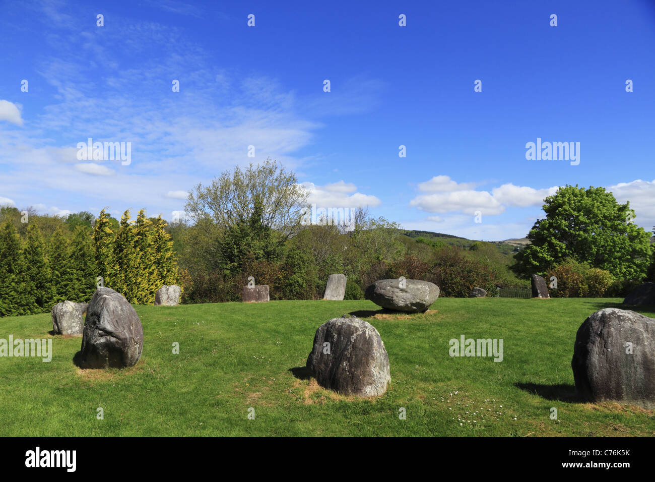 Kenmare stone circle, Co Kerry, Rep di Irlanda Foto Stock
