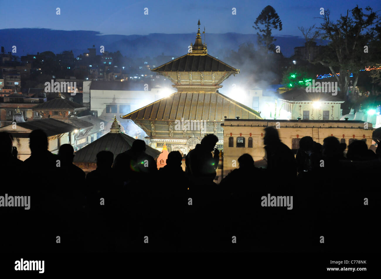 Tempio di Pashupatinath in occasione di Maha Shiva Ratri. Foto Stock