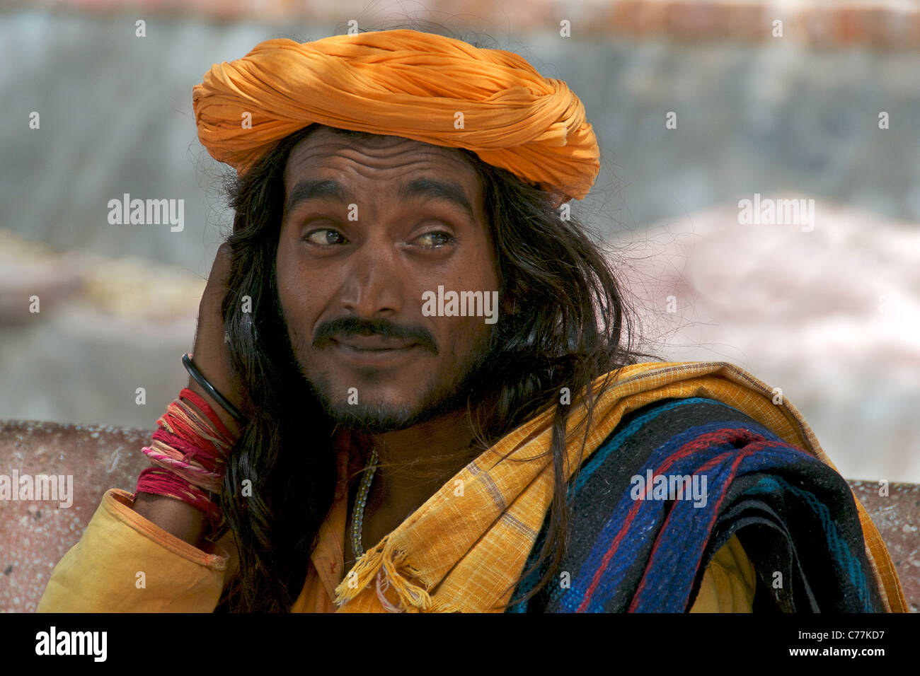 Ritratto di Kolayat Sadu Western Rajasthan in India Foto Stock
