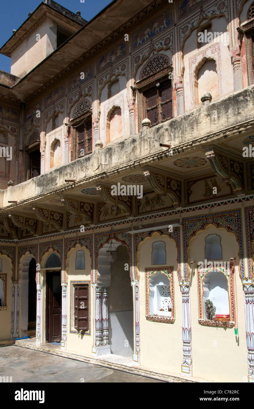 Haveli in restauro di Shekhawati Mandawa nord India Rajasthan Foto Stock