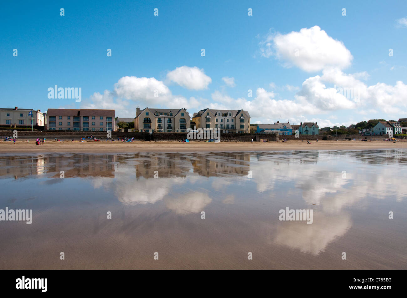 Ampia Spiaggia Paradiso in Pembrokeshire, Wales UK Foto Stock