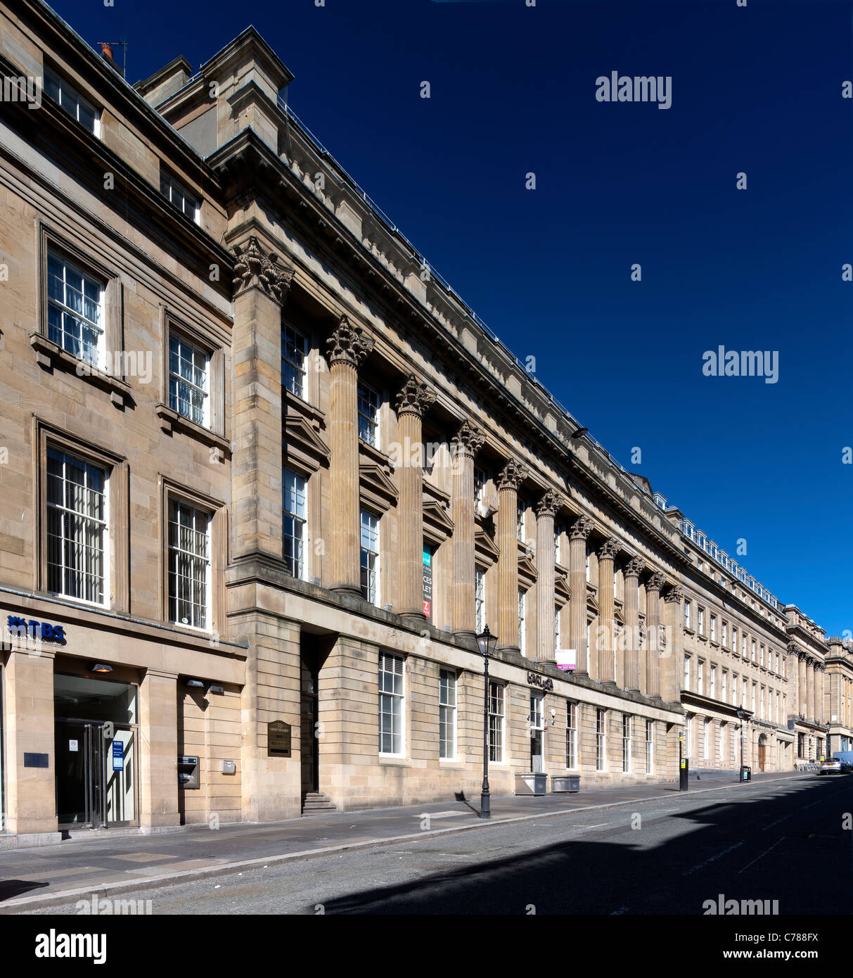 La straordinaria architettura di Grey Street, Newcastle upon Tyne Foto Stock