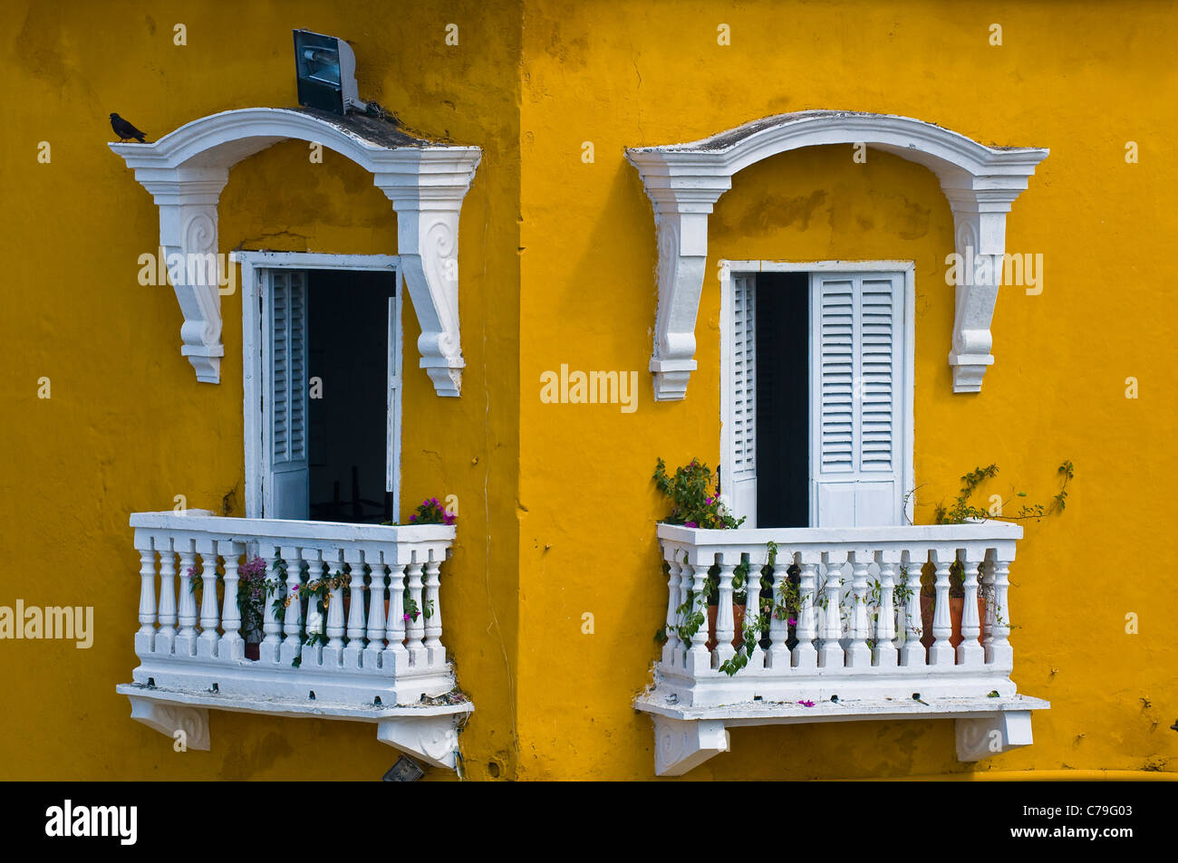 L'architettura di 'Cartagena de Indias' Colombia Foto Stock