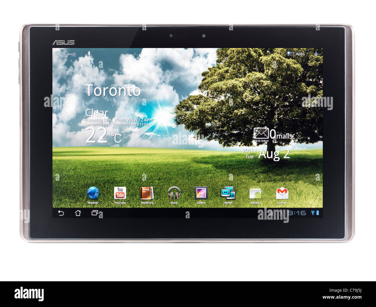 ASUS Eee Pad trasformatore TF101 Android tablet computer isolato su sfondo bianco con tracciato di ritaglio Foto Stock