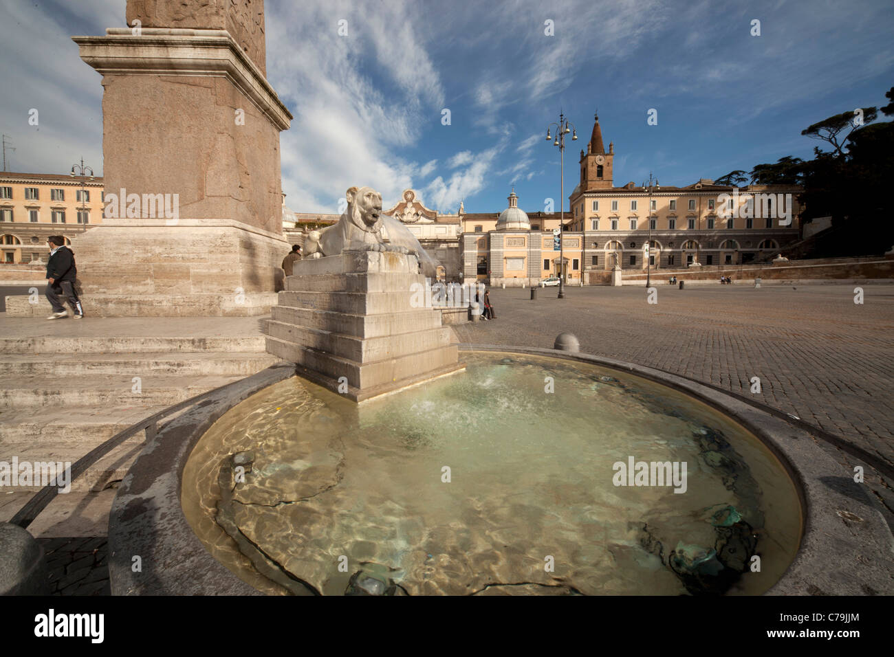 Fontana a piazza del Popolo, Roma, Italia, Europa Foto Stock