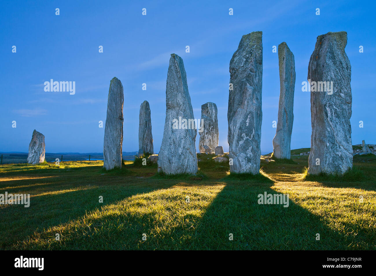 Callanish Stone Circle, isola di Lewis, Ebridi Esterne, Scotland, Regno Unito Foto Stock