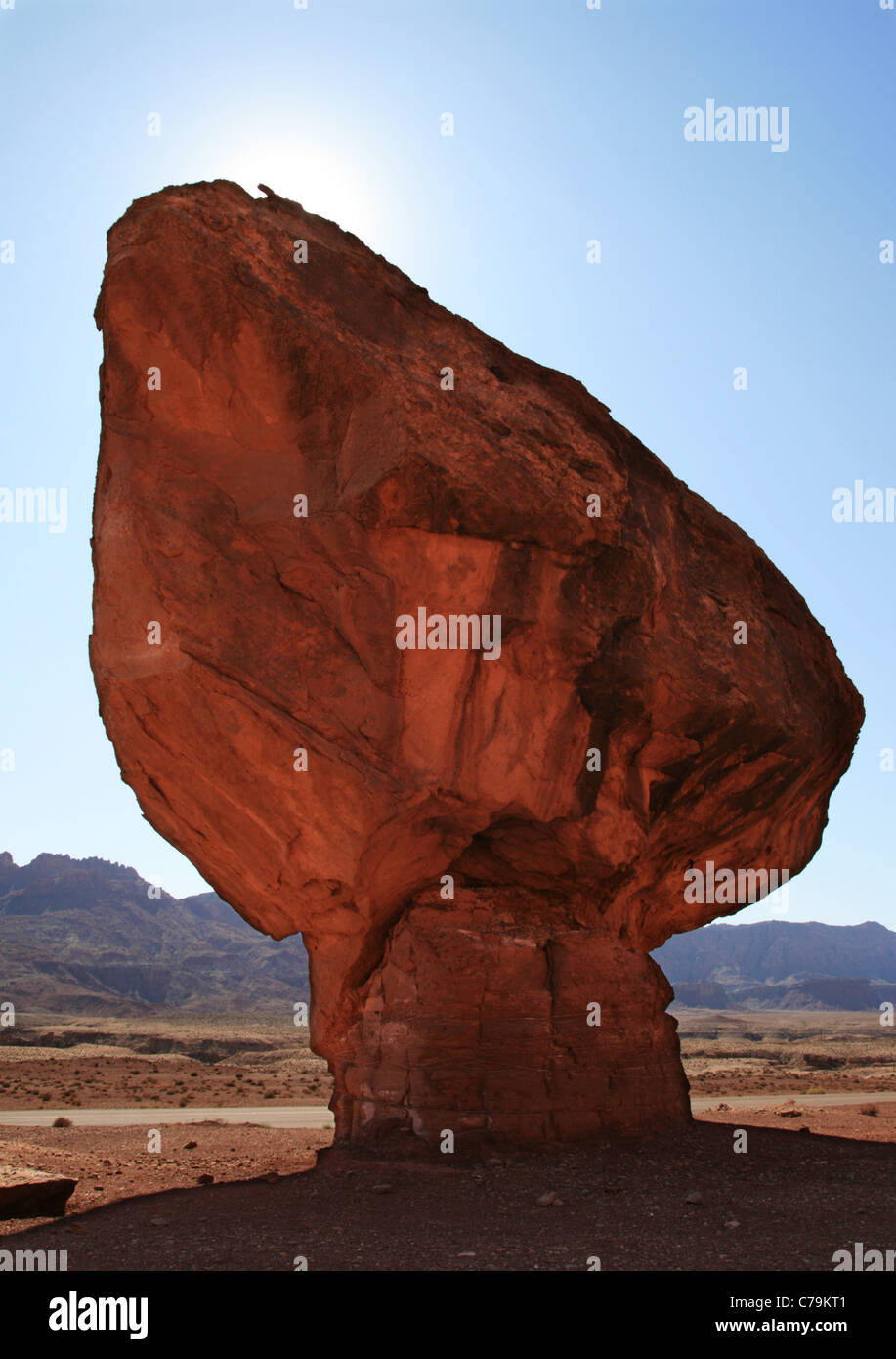 Equilibrato roccia del fungo nei pressi di fecce traghetto, Arizona Foto Stock