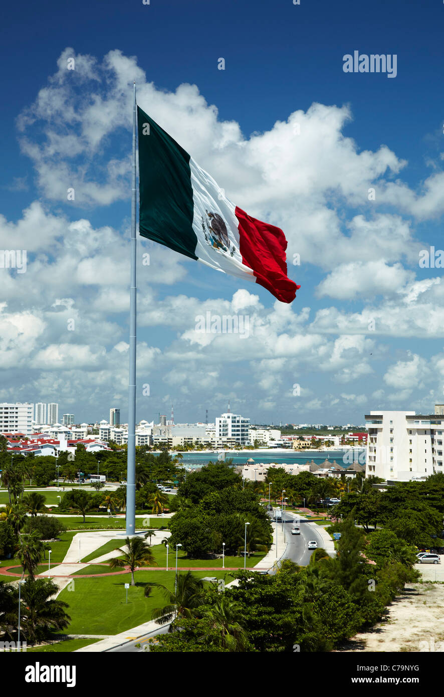 Bandiera nazionale, Cancun Messico Foto Stock