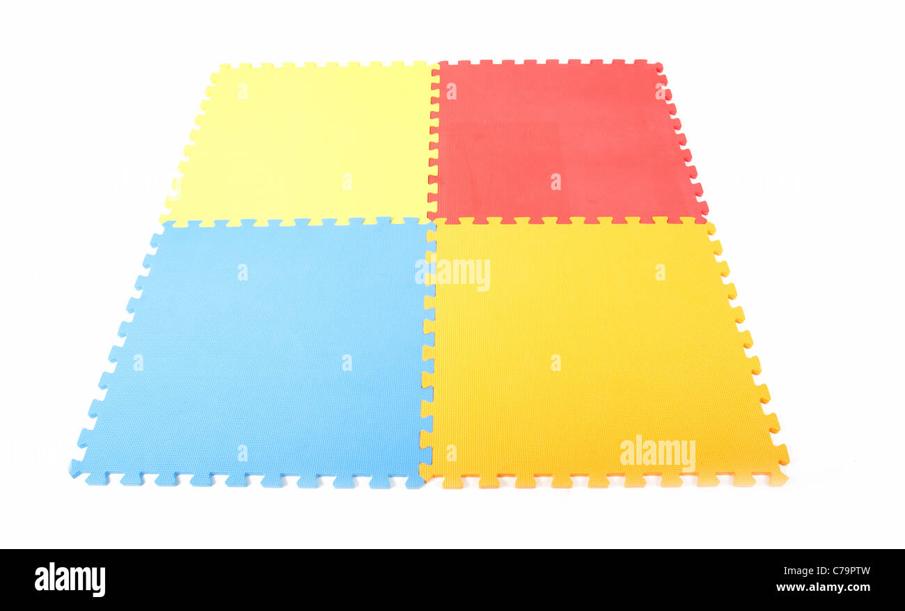 I giochi per i bambini mats isolati su sfondo bianco Foto Stock