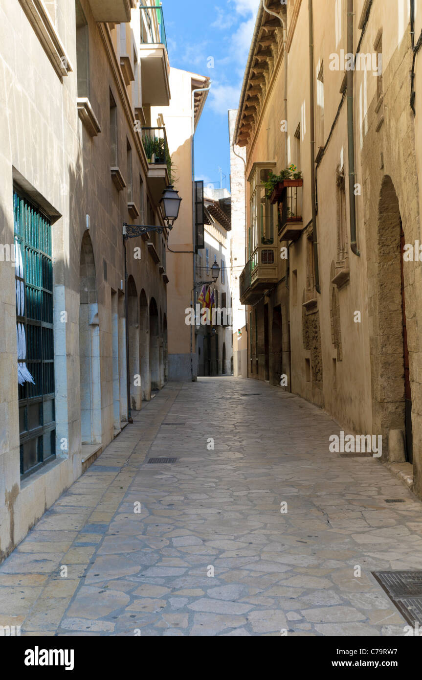 Vicolo del centro storico della città di Palma di Maiorca, Maiorca, isole Baleari, Spagna, Europa Foto Stock