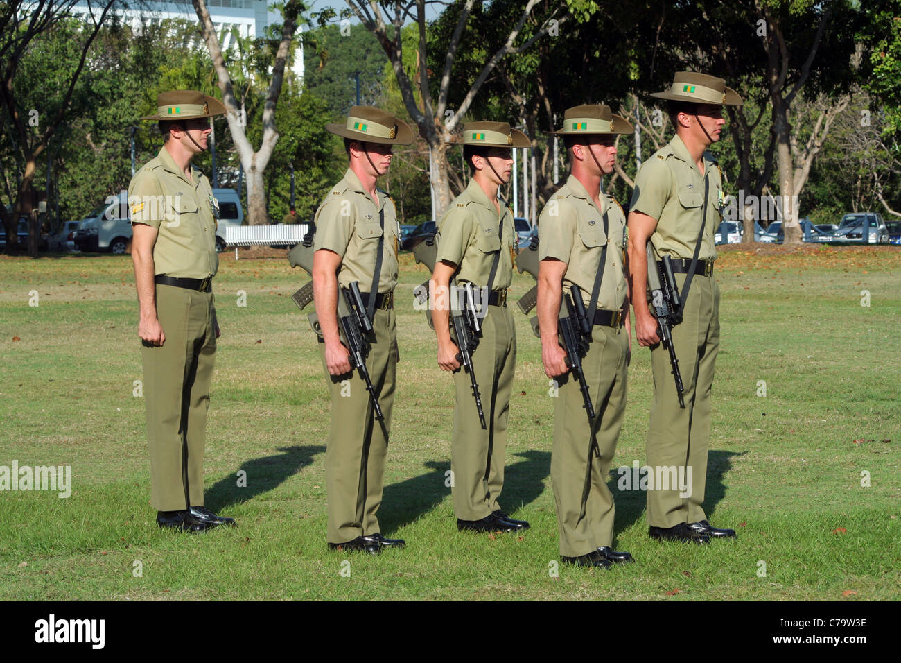 Esercito Australiano di soldati a un Vietnam Memorial a Darwin, NT, Australia su agosto 18th, 2006 Foto Stock