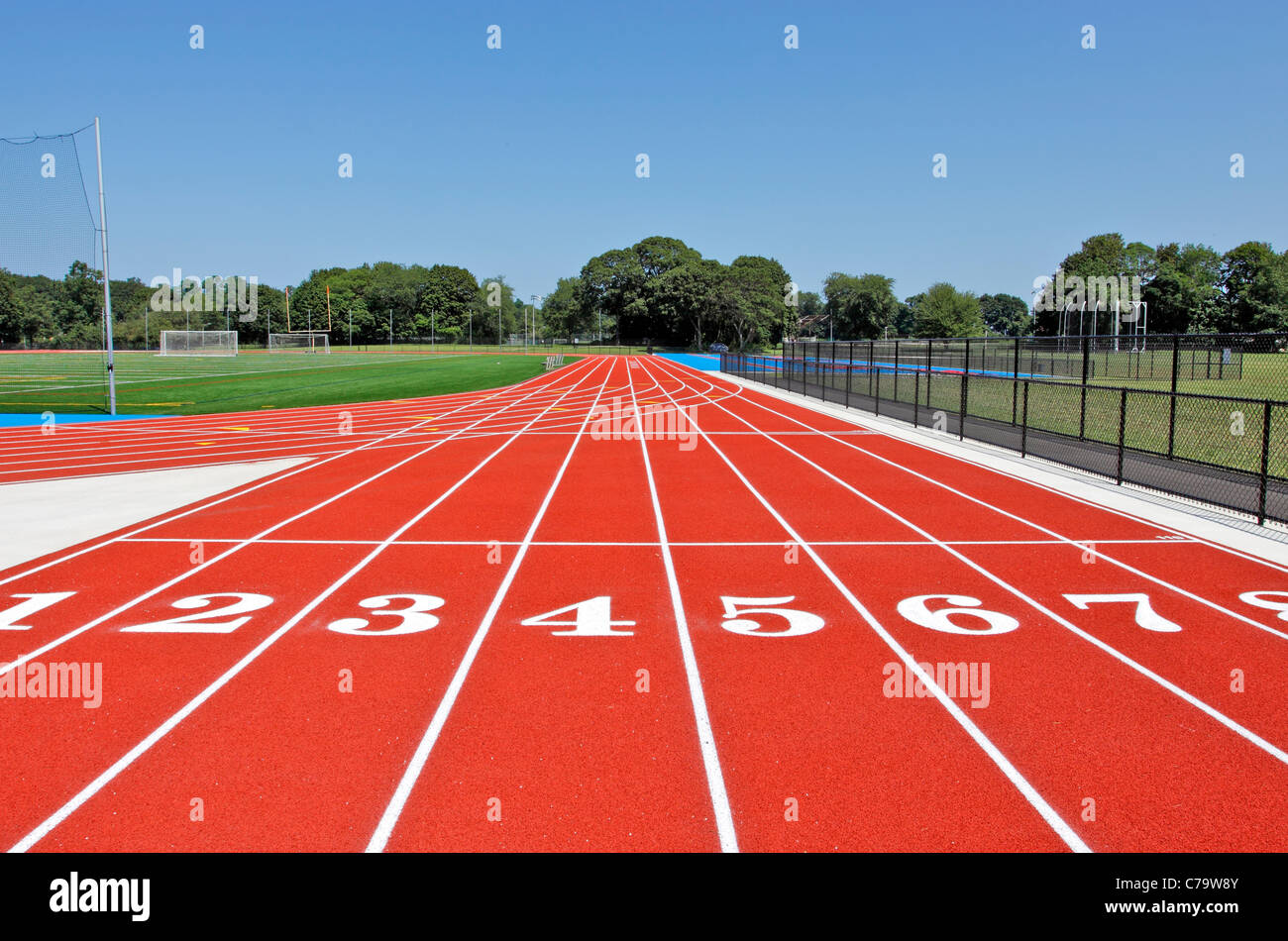 Pista e stadio Stony Brook University Long Island NYdash Foto Stock