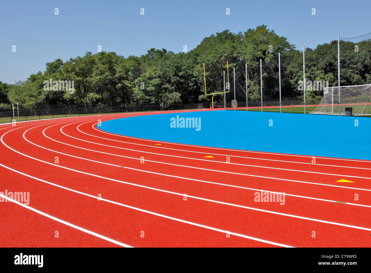 Via e field stadium Stony Brook University di Long Island NY Foto Stock