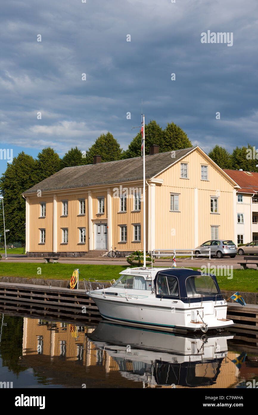 Casa e barche a vela in Svezia Foto Stock