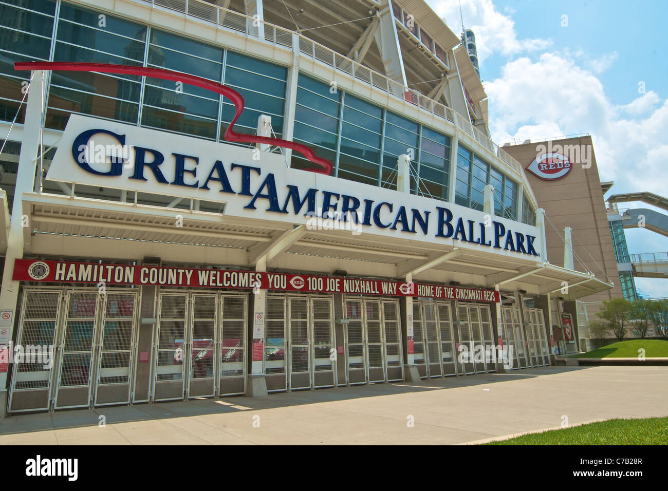 Ingresso principale porte del Great American Ball Park, Cincinnati, Ohio Foto Stock