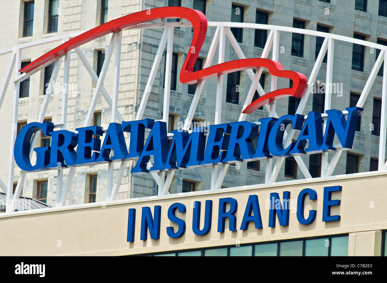 Segno sulla Great American Insurance uffici a Cincinnati, OH Foto Stock