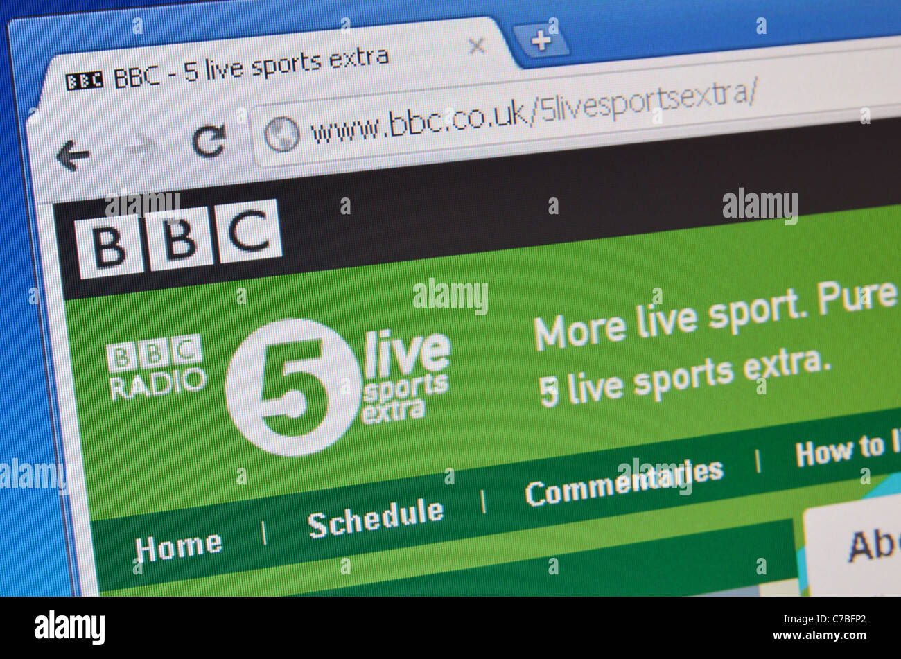 BBC Radio 5 Live screenshot del sito web Foto Stock