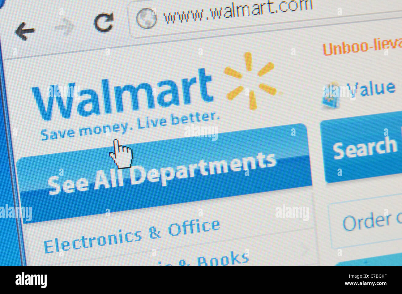 Walmart screenshot del sito web Foto Stock