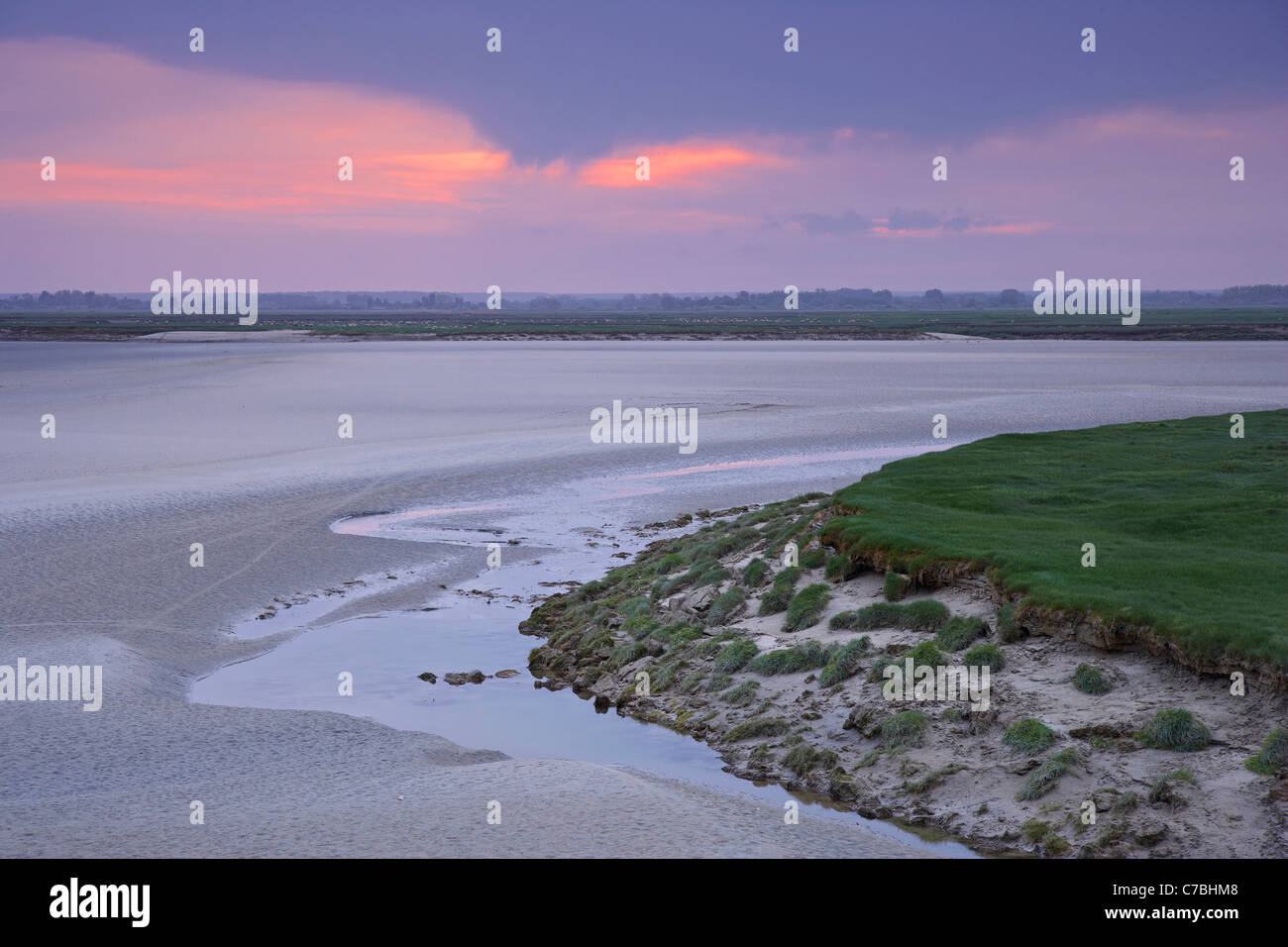 La mattina presto a La Baie de Somme a Saint-Valery-sur-Somme, Dept. Somme Picardia, Francia, Europa Foto Stock