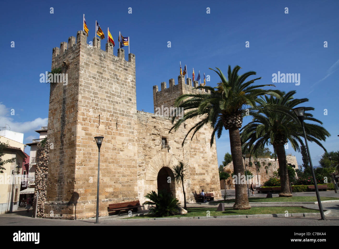 Cancelli di entrata in Alcudia Maiorca Foto Stock