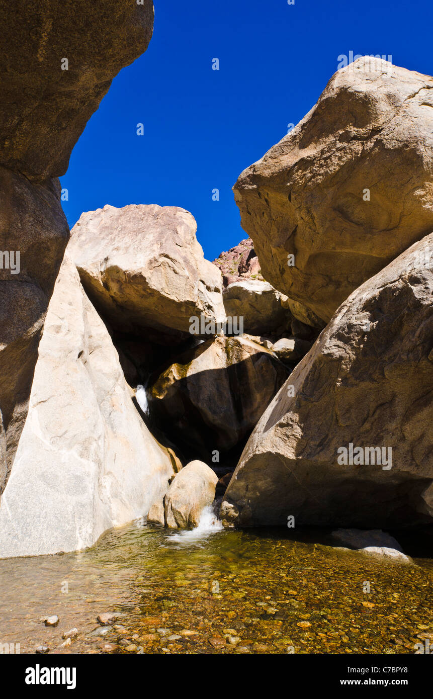 Cascata in Borrego Palm Canyon, Anza-Borrego Desert State Park, California USA Foto Stock