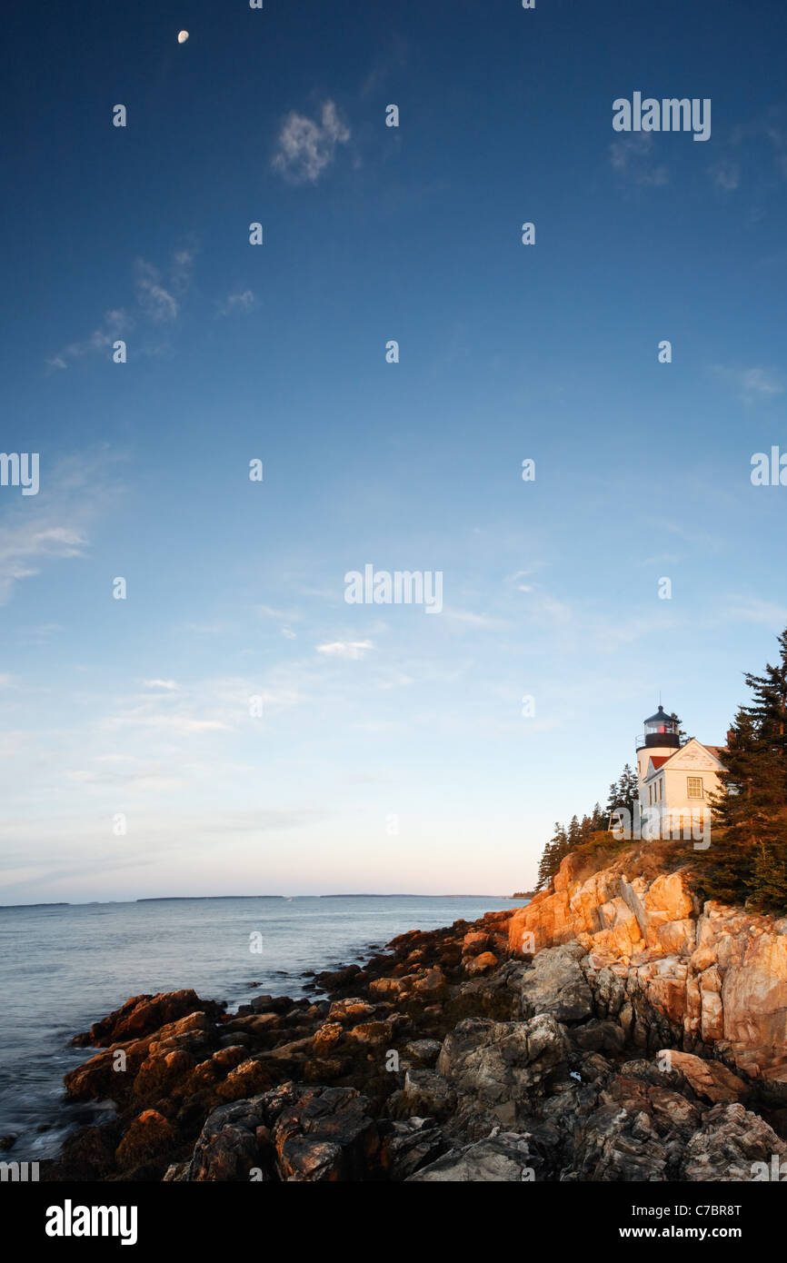 Porto basso luce di testa, Parco Nazionale di Acadia, Bass Harbor, Tremont, Maine, Stati Uniti d'America Foto Stock