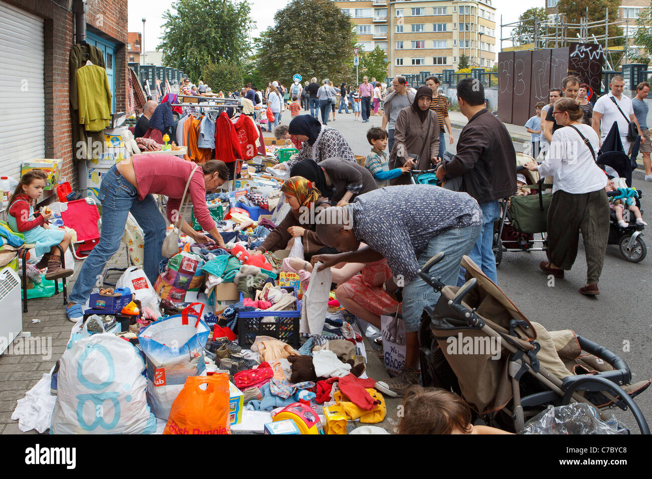 La gente del mercato di esplorazione Foto Stock